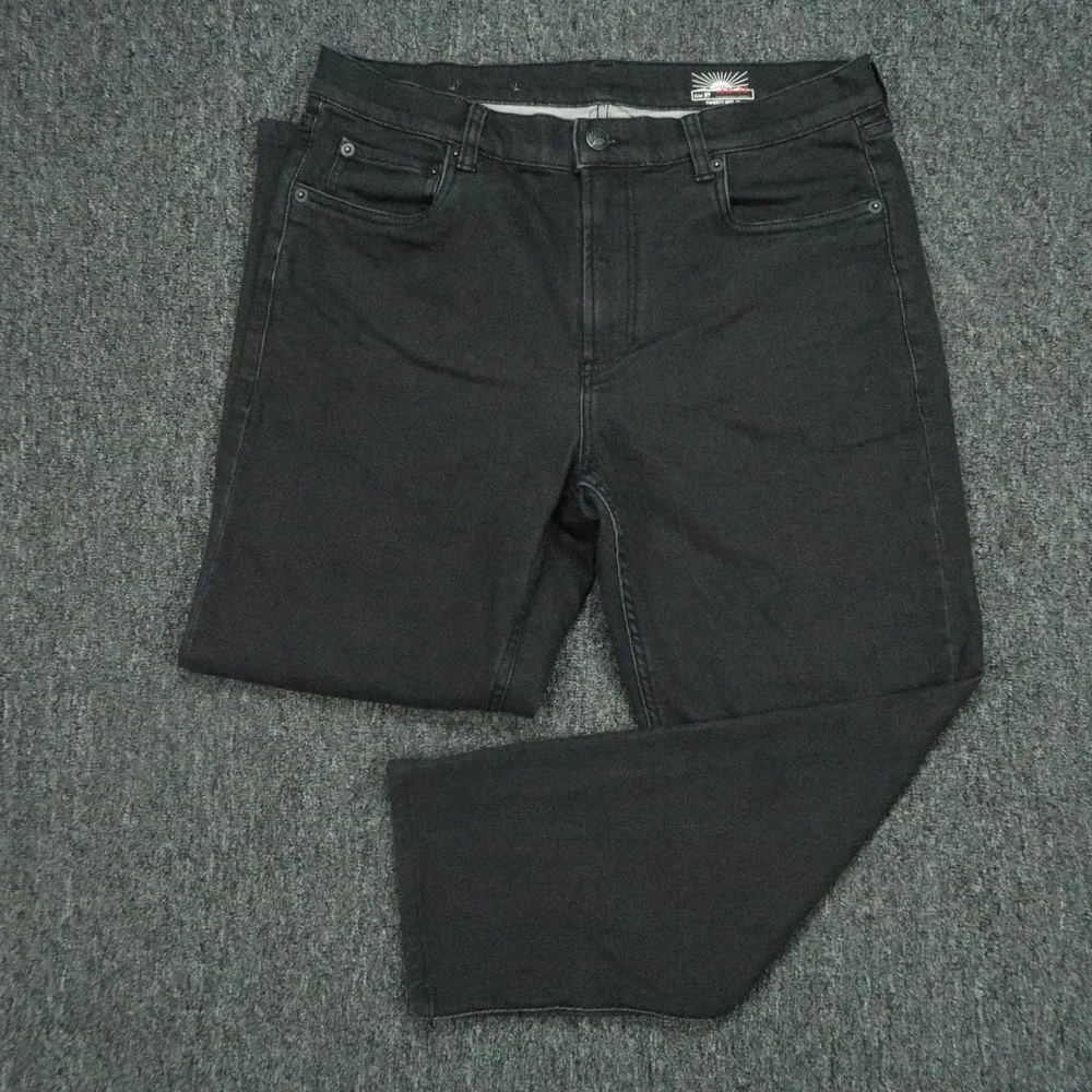 Faherty Pants Mens 32x26 Onyx Black Stretch Terry 5 Pocket Straight